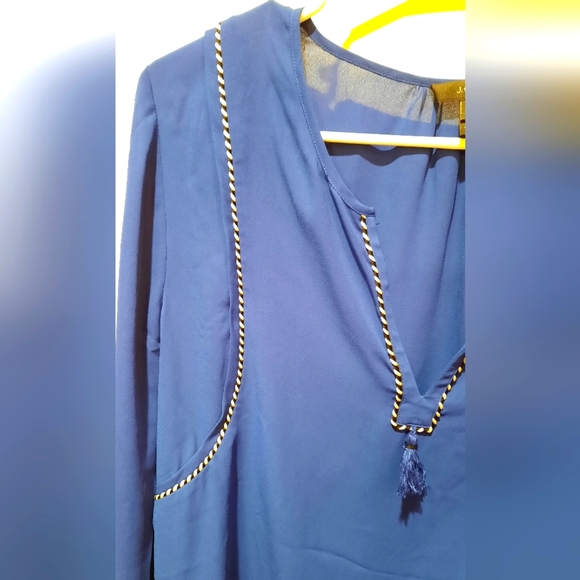 J. Crew Blue Flowy Lightweight V-Neck Blouse size 4 - Picture 5 of 14